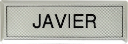 PLACA ID - MINI 19x70 mm - PLATEADA JAVIER