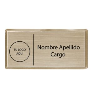 Piocha Metálica Rectangular XL Gold 37x75mm