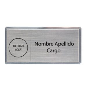 Piocha Metálica Rectangular XL Silver 37x75mm